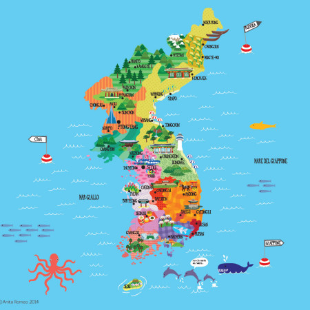 Korea map for the magazine cover of Dissensi & Discordanze, issue #2 2014