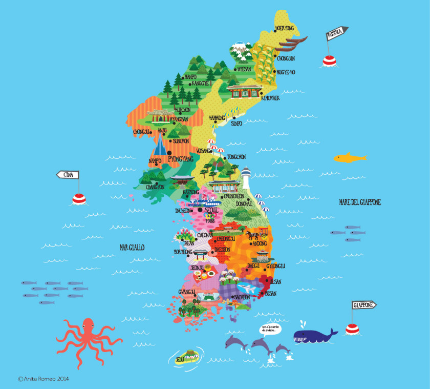 Korea map for the magazine cover of Dissensi & Discordanze, issue #2 2014